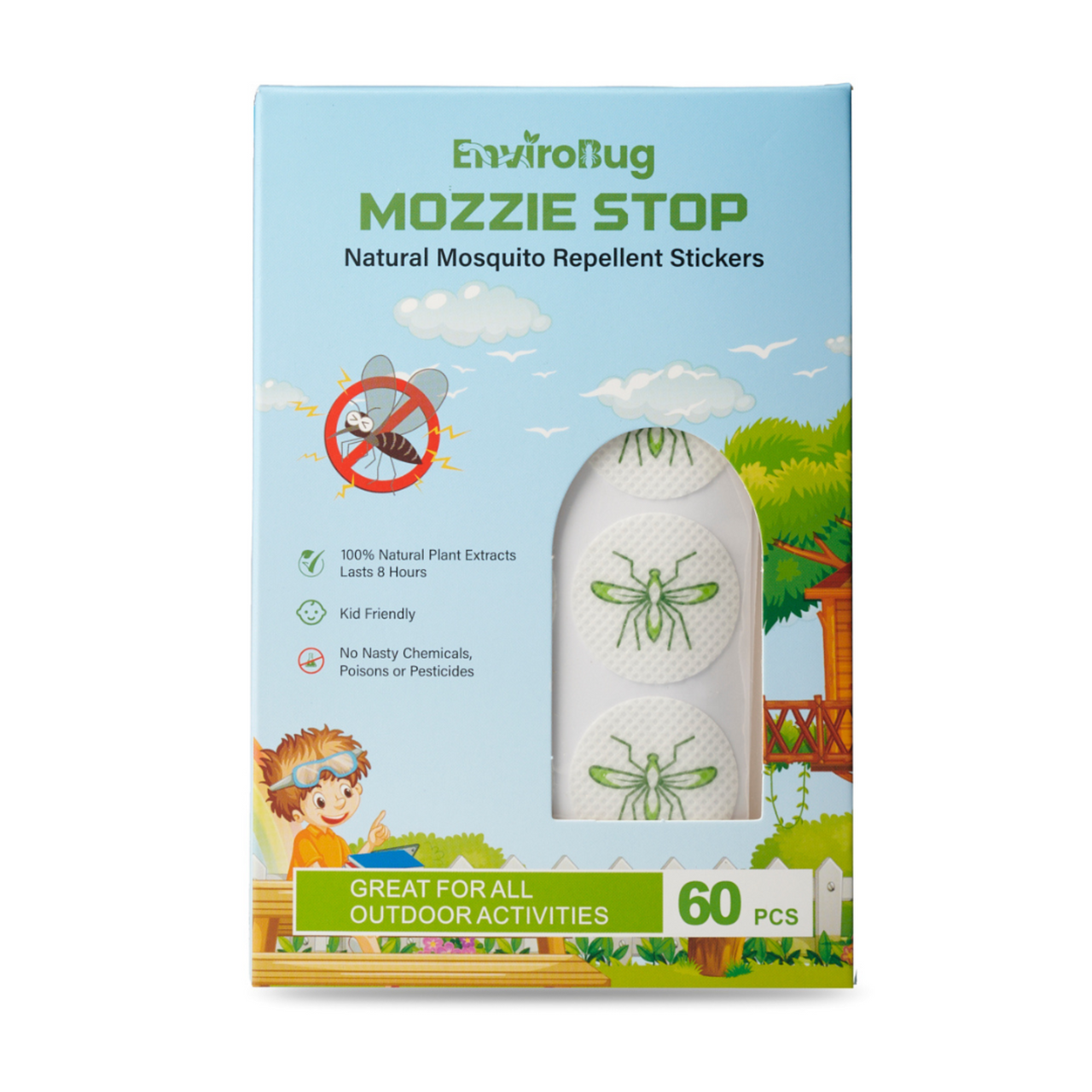 Mozzie Stop: Natural Mosquito Repellent Stickers (60 Pack) - Envirobug