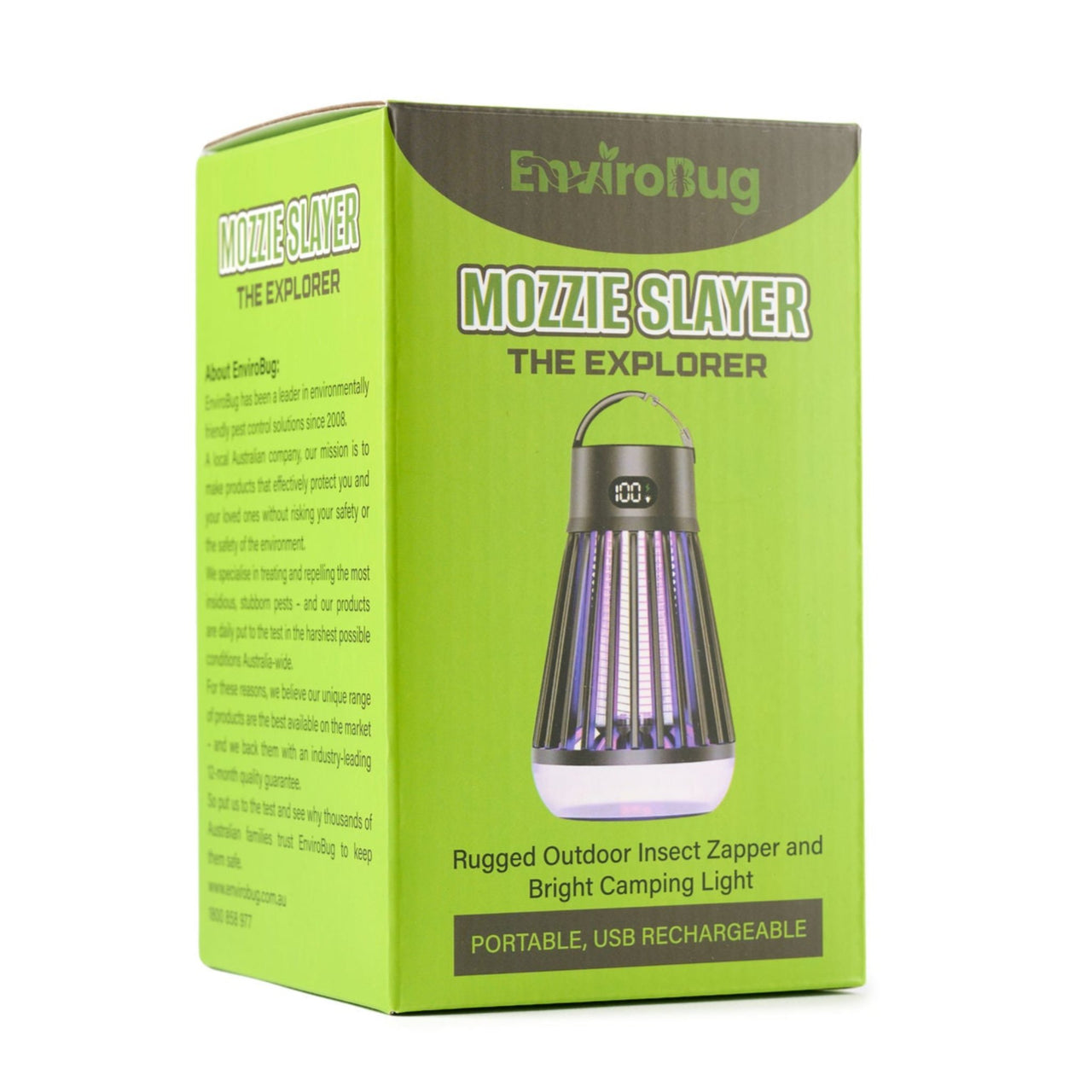 EnviroBug Mozzie Slayer - Camping Mozzie Zapper with Powerful Light - Envirobug