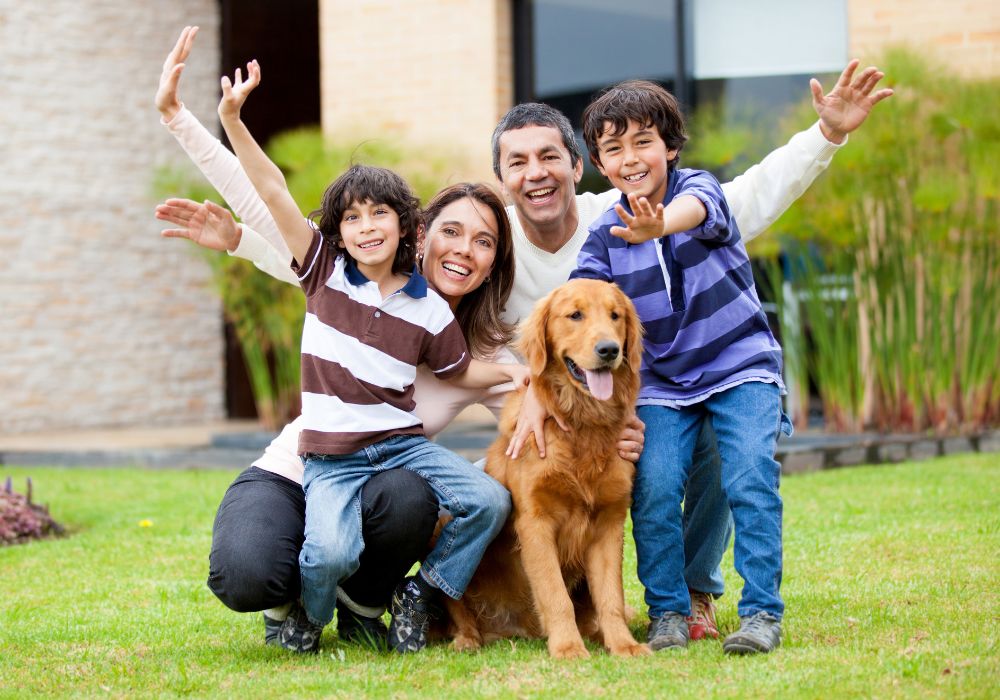 Family with dog