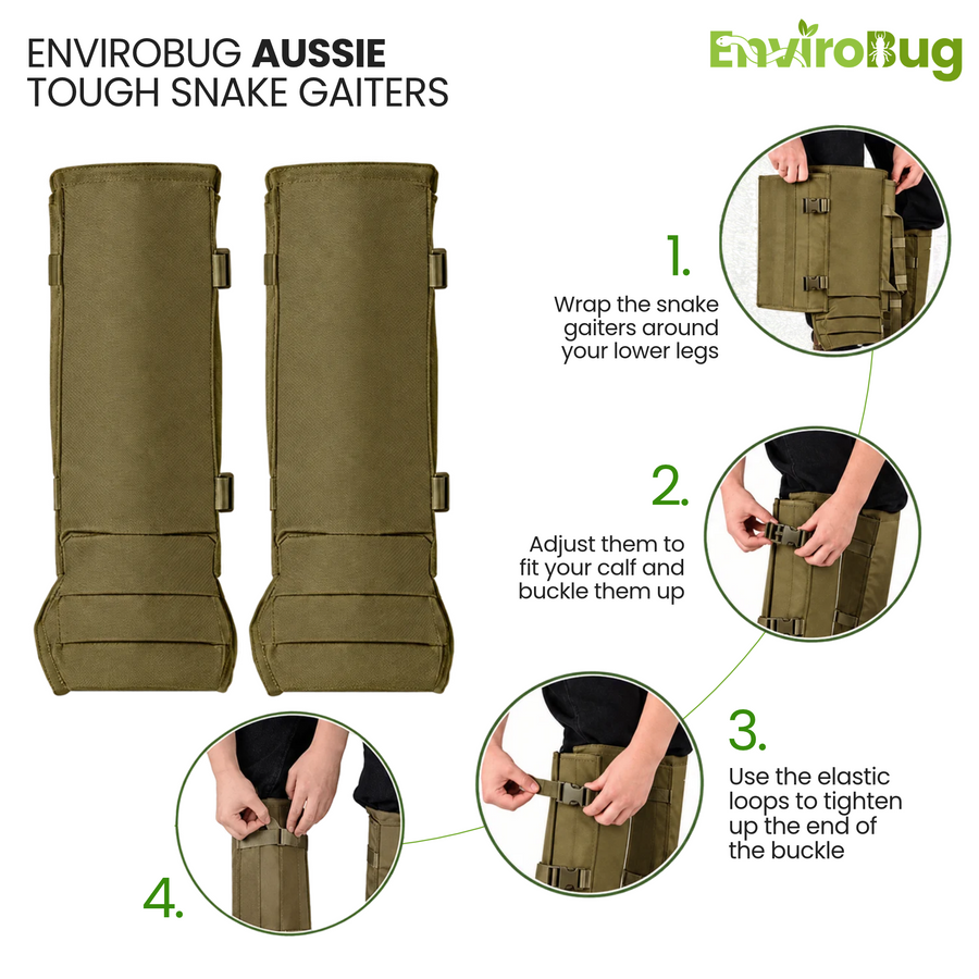 Snake Gaiters — Aussie Tough Leg Bite Protection (One Pair) - Envirobug