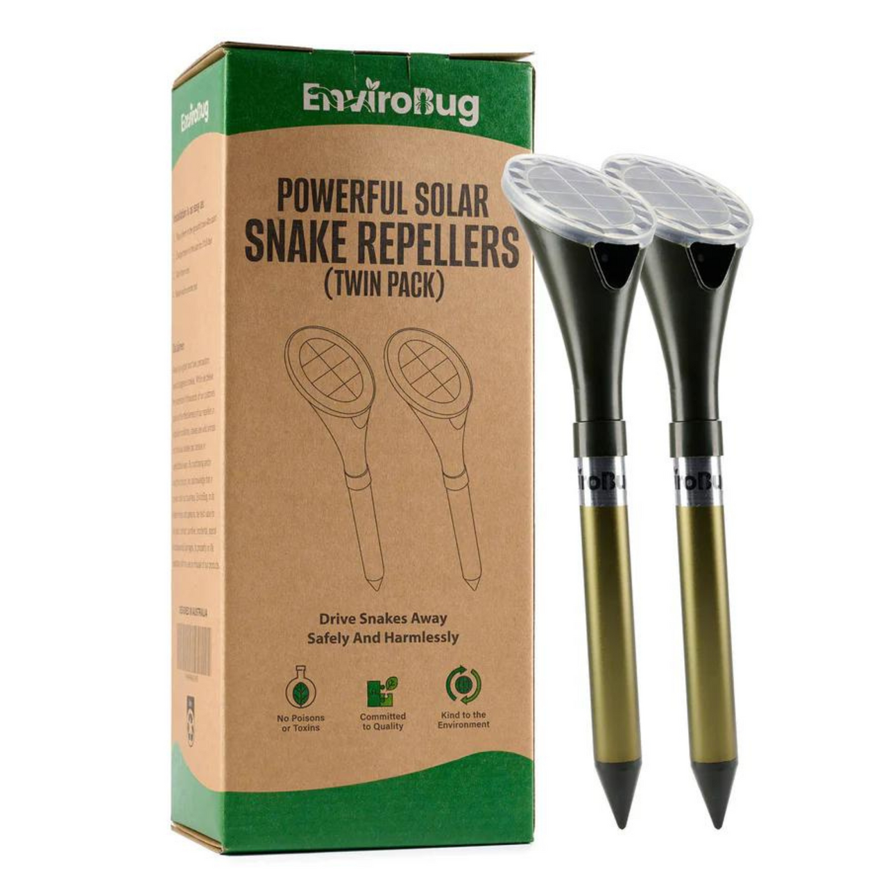 EnviroBug Powerful Solar Snake Repellers (8th Generation)