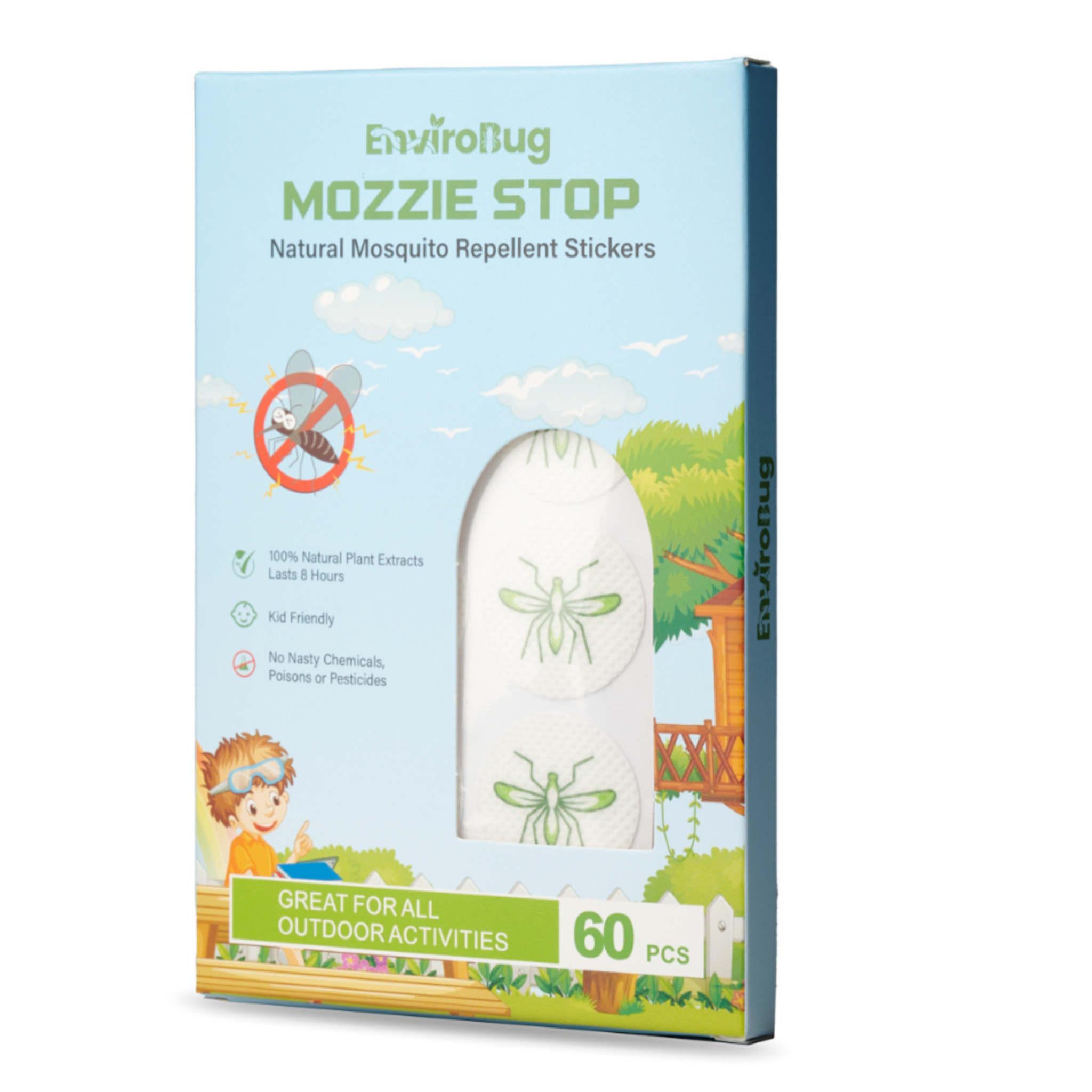 Mozzie Stop: Natural Mosquito Repellent Stickers (60 Pack) - Envirobug