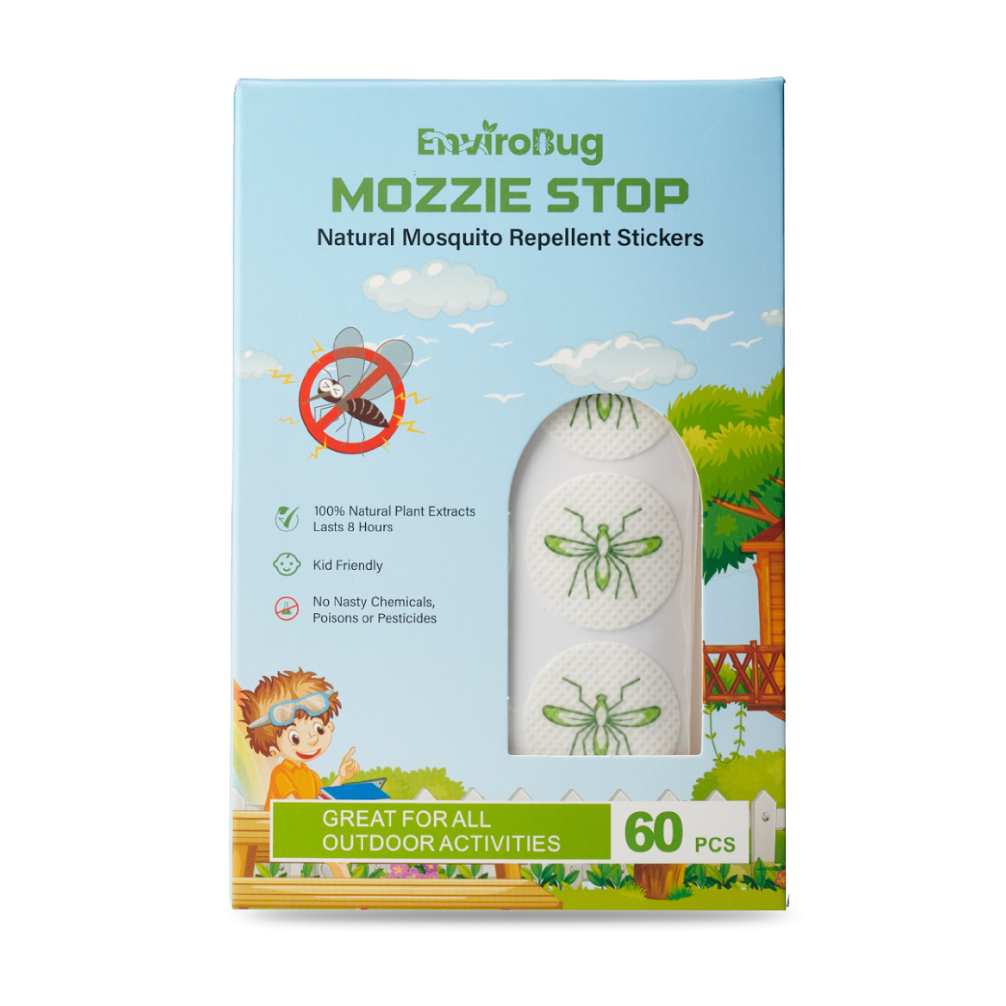Mozzie Stop: Natural Mosquito Repellent Stickers (60 Pack) - Envirobug