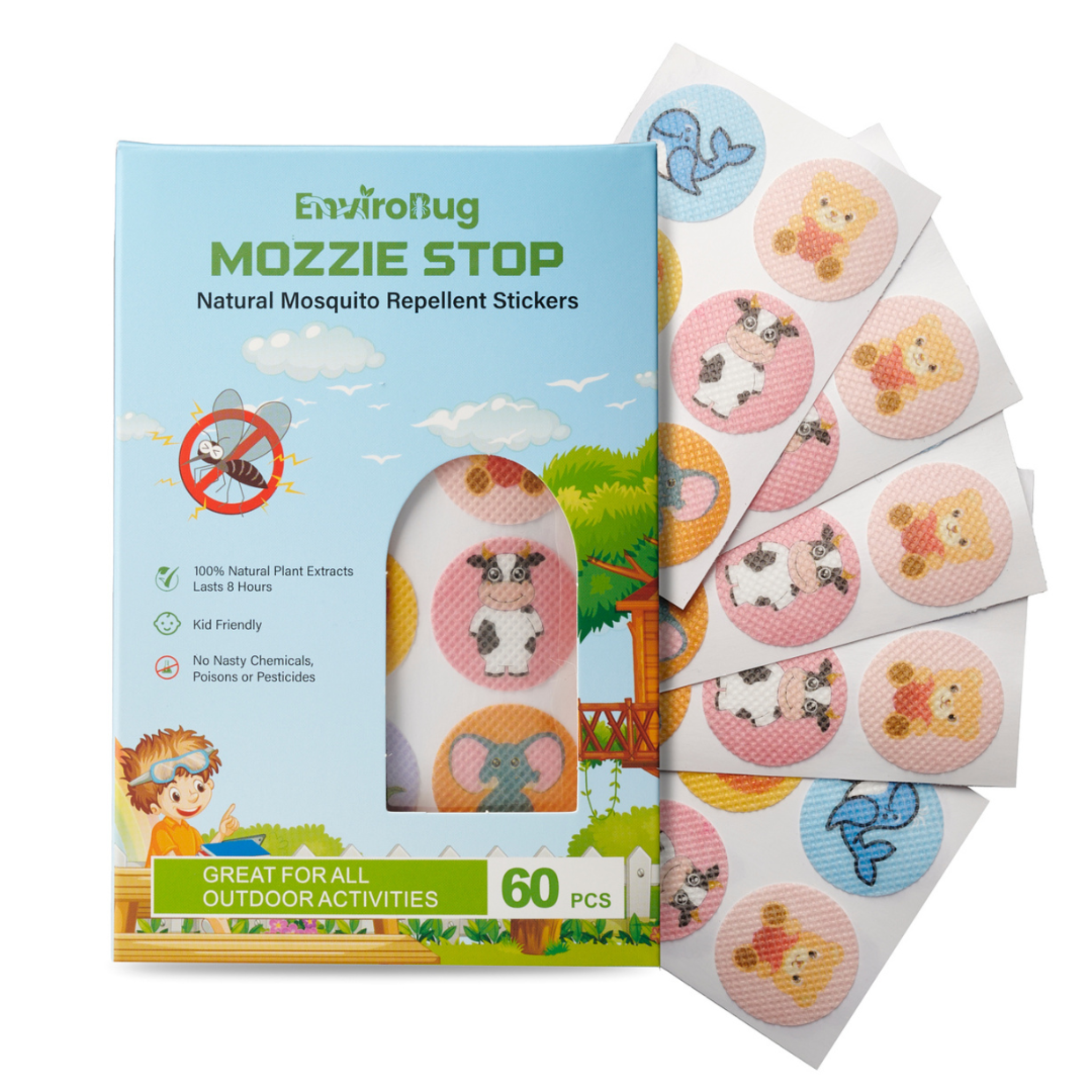 Mozzie Stop: Natural Mosquito Repellent Stickers (60 Pack) - Envirobug