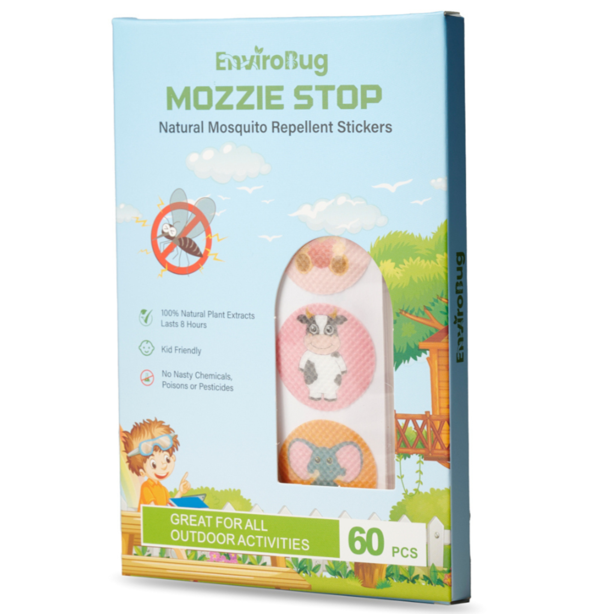 Mozzie Stop: Natural Mosquito Repellent Stickers (60 Pack) - Envirobug