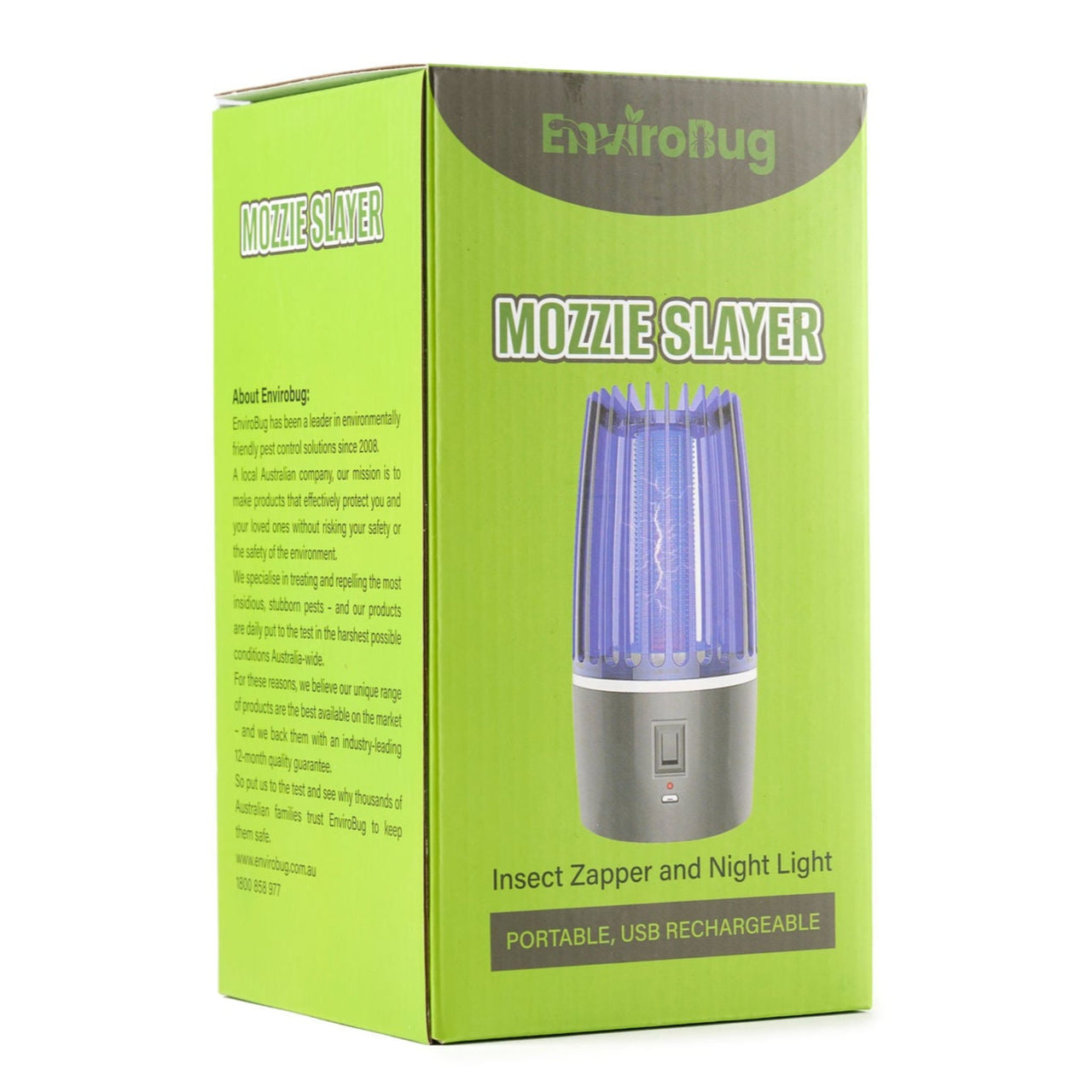 Envirobug Mozzie Slayer - Rechargeable Mozzie Zapper and Portable Night Light