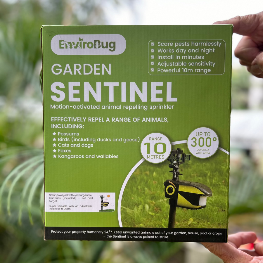 Garden Sentinel - Motion-Activated Pest Repeller Sprinkler (Solar Powered) - Envirobug