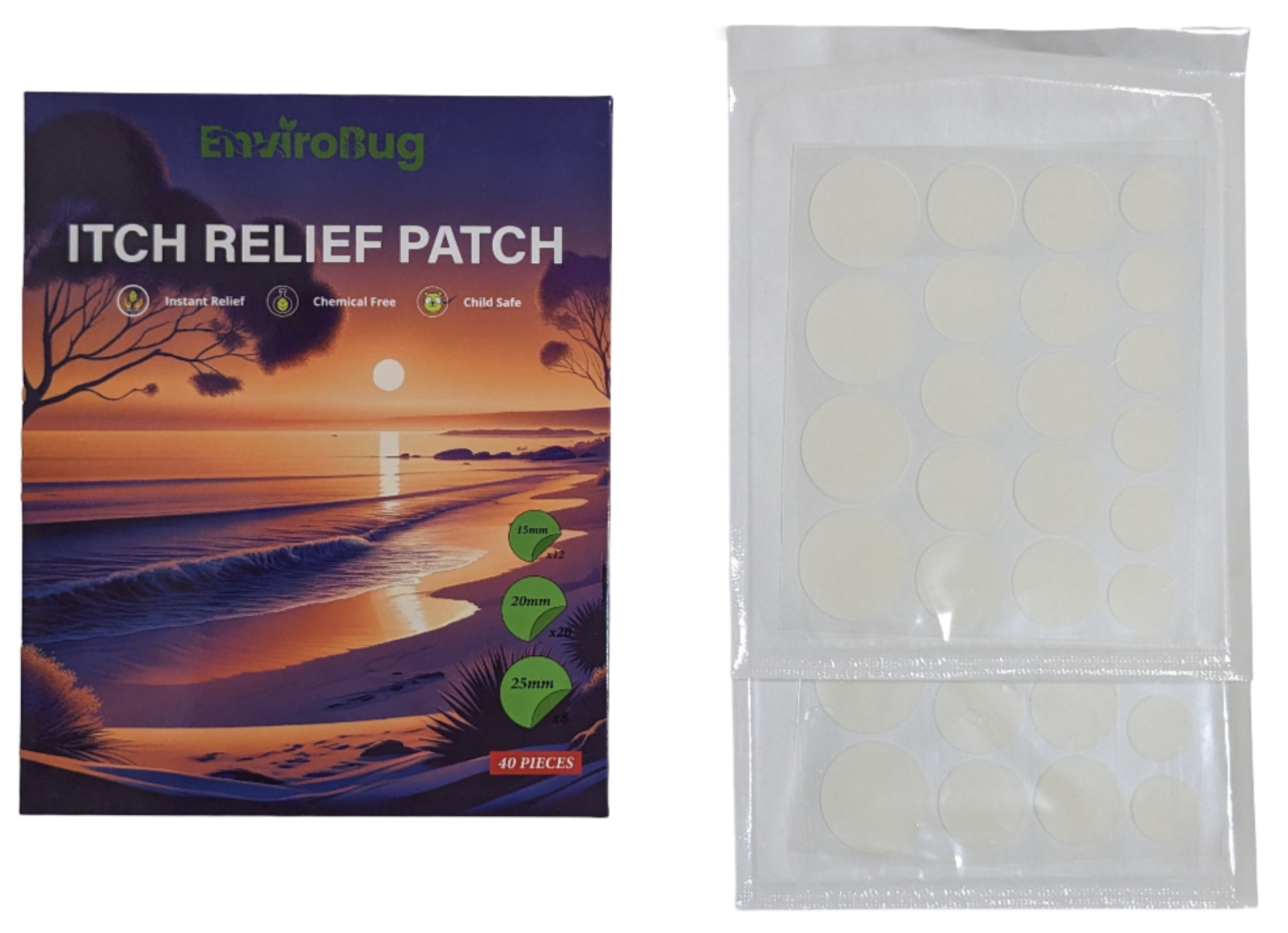 Envirobug Itch Relief Patches (for insect bites) 40 Pack-Envirobug