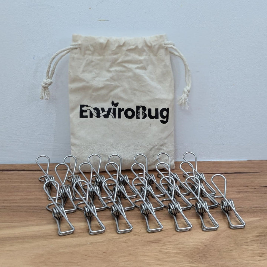 EnviroBug Eco-Friendly Stainless Steel Pegs (Bag of 20) - Envirobug
