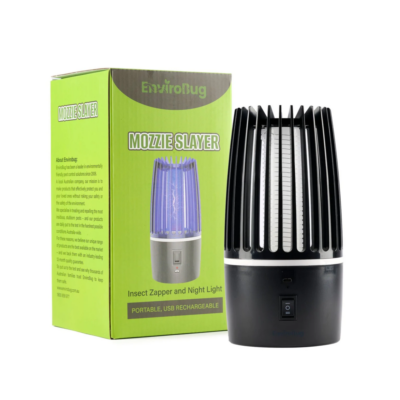 Envirobug Mozzie Slayer - Portable Mozzie Zapper and Night Light